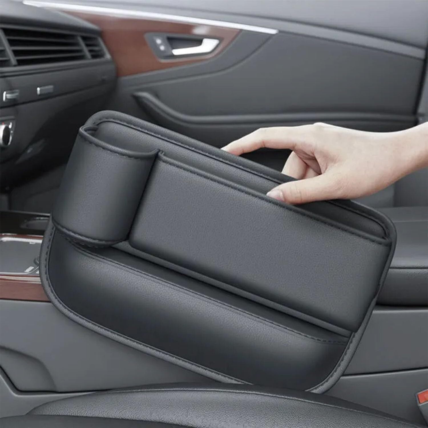 Installing the seat gap storage box between seat and center console