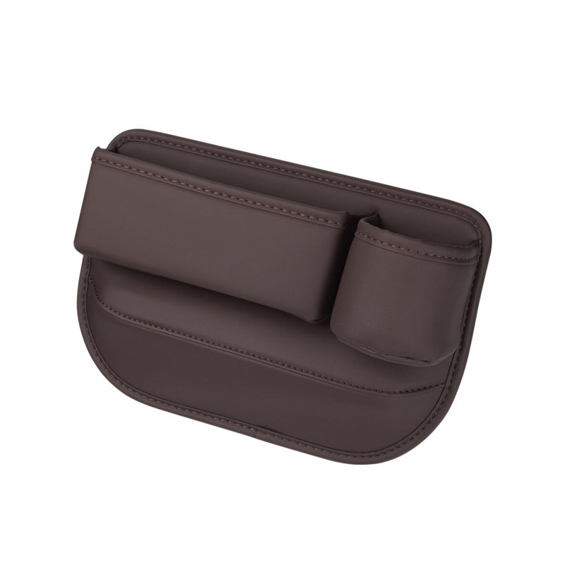 Seat gap organizer in brown, right-facing studio view
